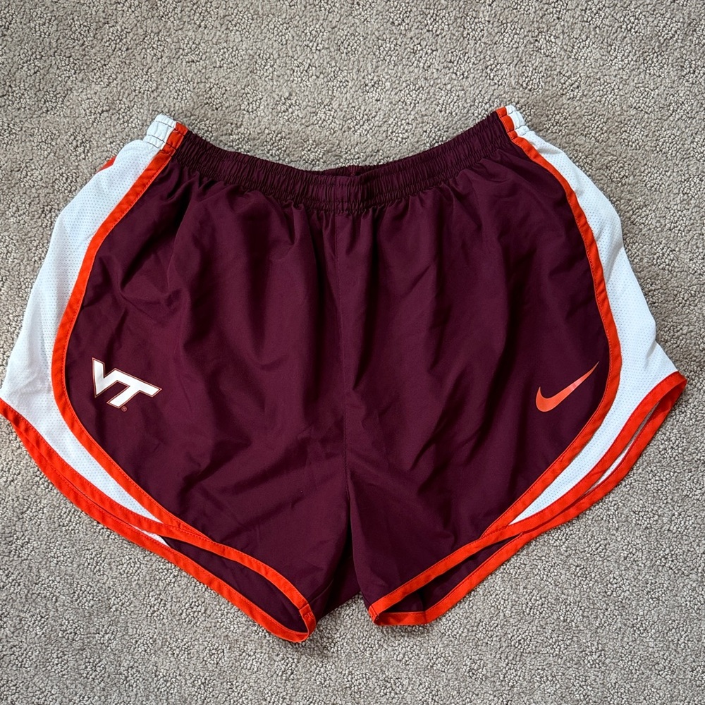 Nike Women's Virginia Tech Maroon, Orange & White Athletic Shorts